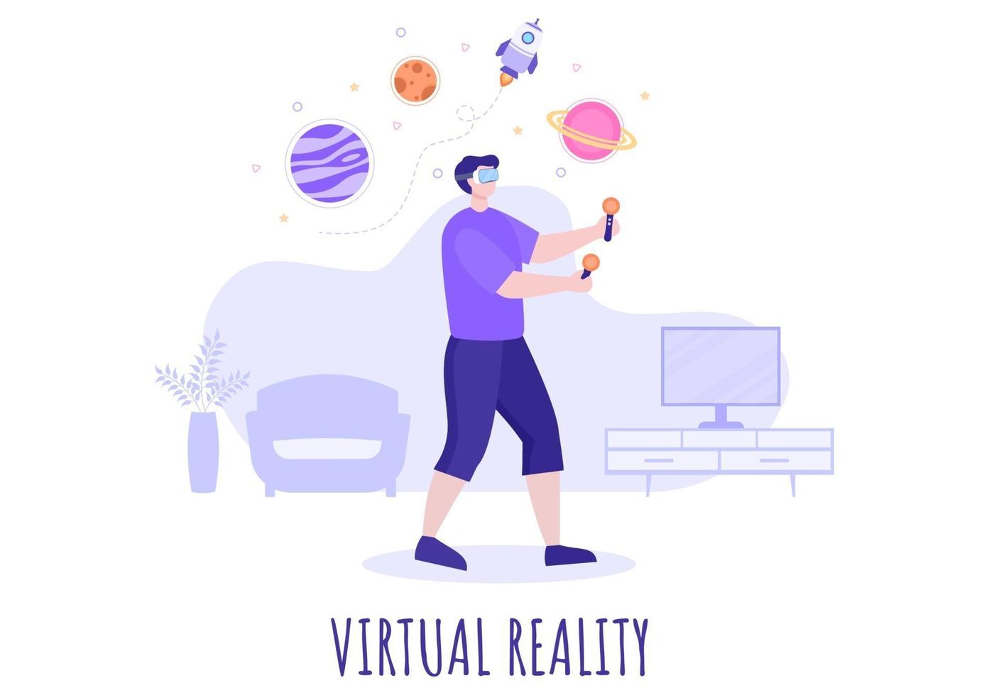 VR Glasses Game Virtual Reality Vector Illustration