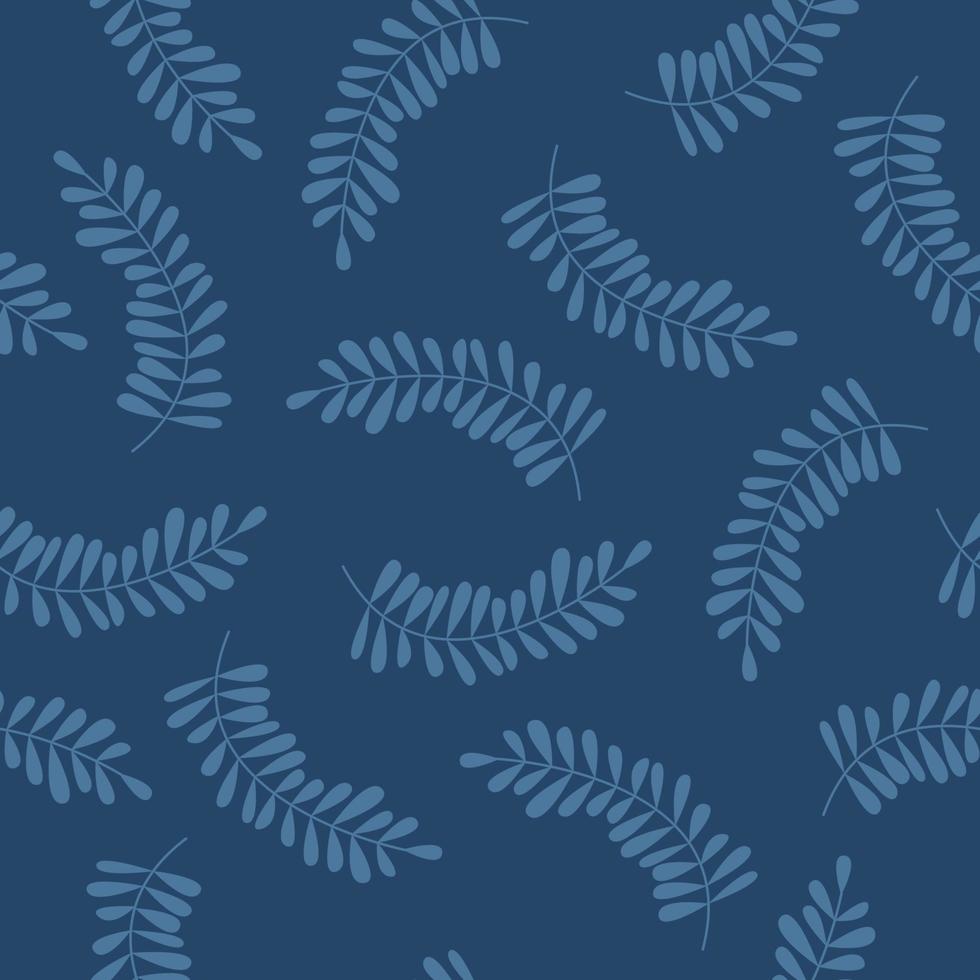 seamless floral pattern with dark blue background vector