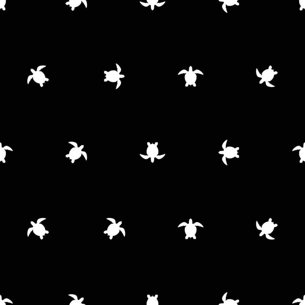 turtle seamless pattern black and white background vector