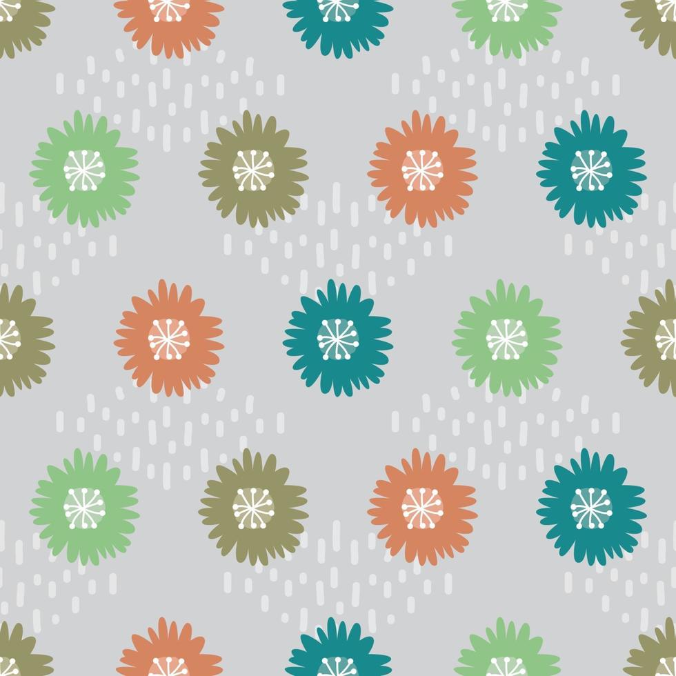 seamless flower pattern with grey background vector