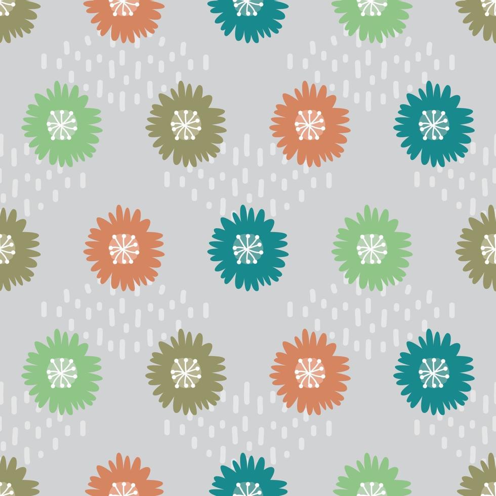 seamless flower pattern with grey background vector