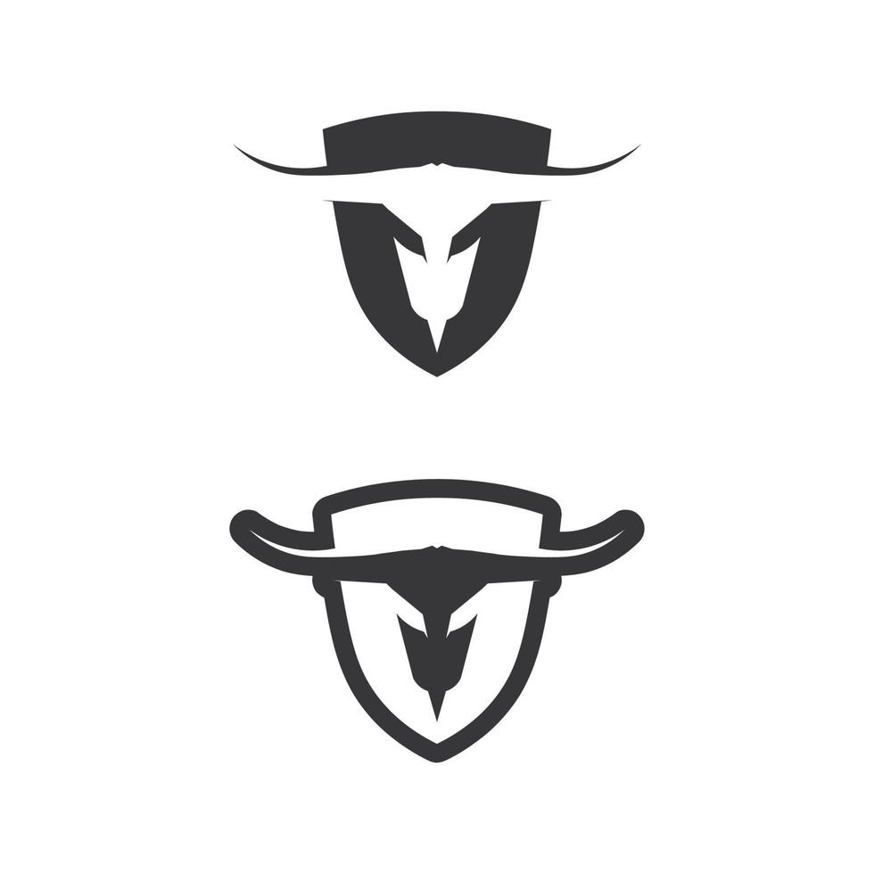 toro cabeza de búfalo vaca animal logo diseño vector cuerno búfalo