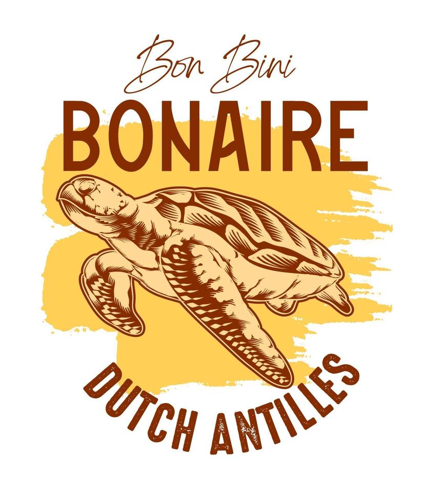 Bonaire shirt design for souvenir apparel caribbean cruise vector