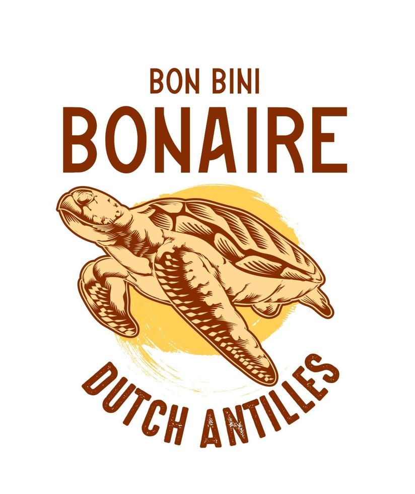 Bonaire shirt design for souvenir apparel caribbean cruise vector