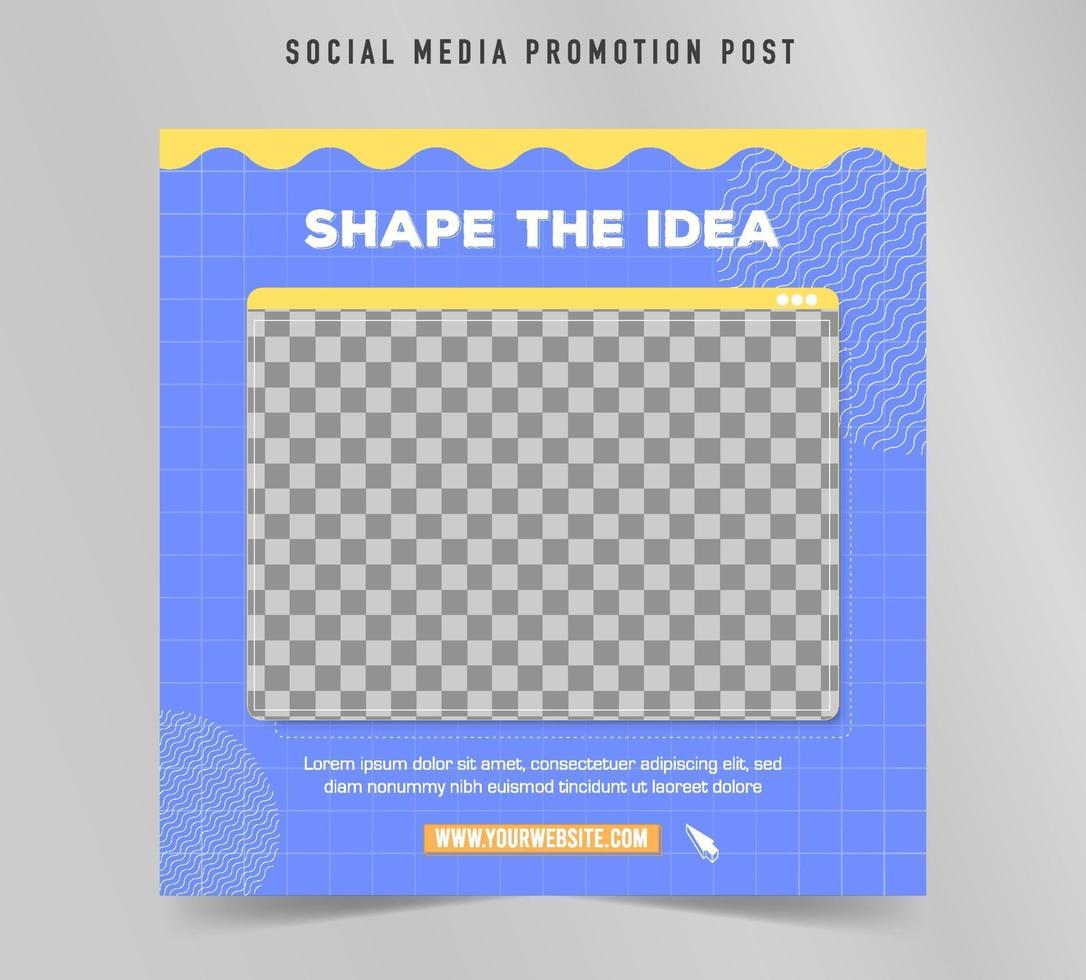 E-Course promo Social media post square template vector