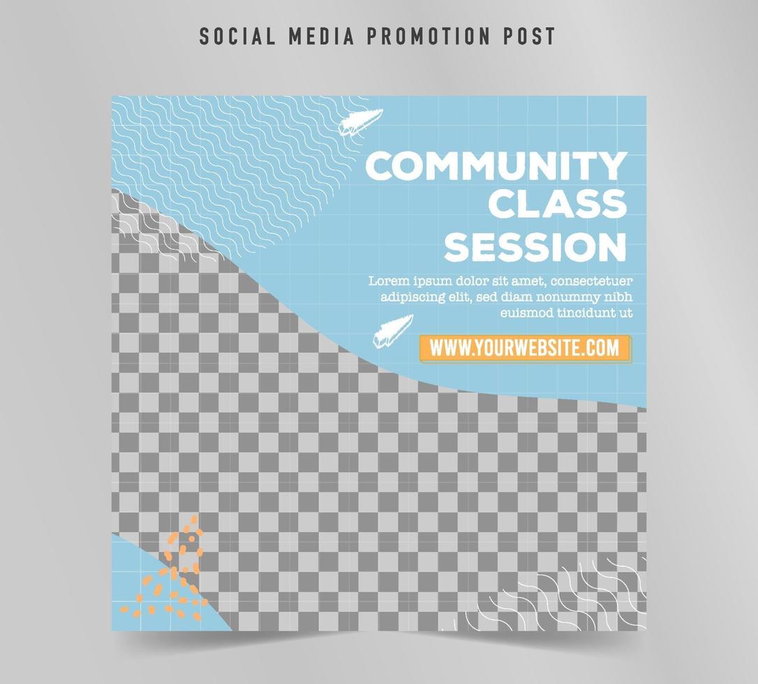E-Course promo Social media post square template vector