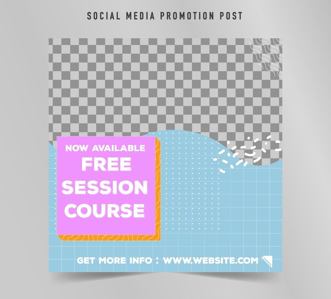 E-Course promo Social media post square template vector