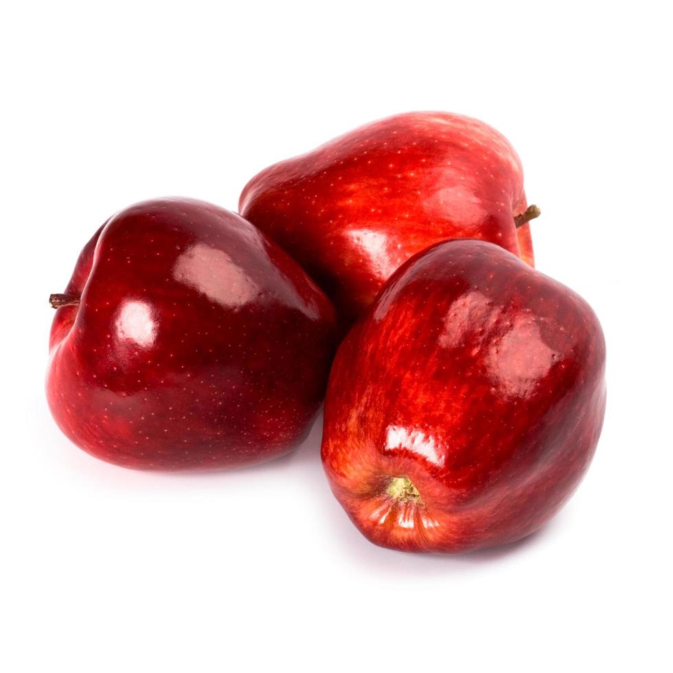 Three red apples photo
