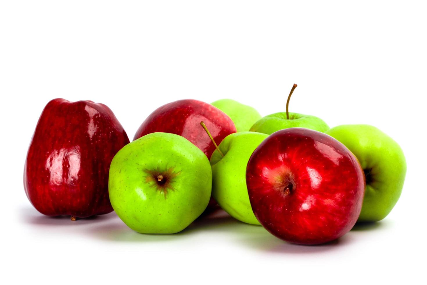 Heap of green and red apples photo