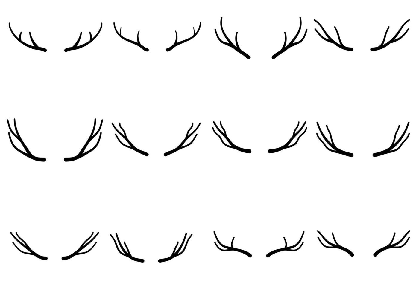 Deer Antlers Icon Set vector