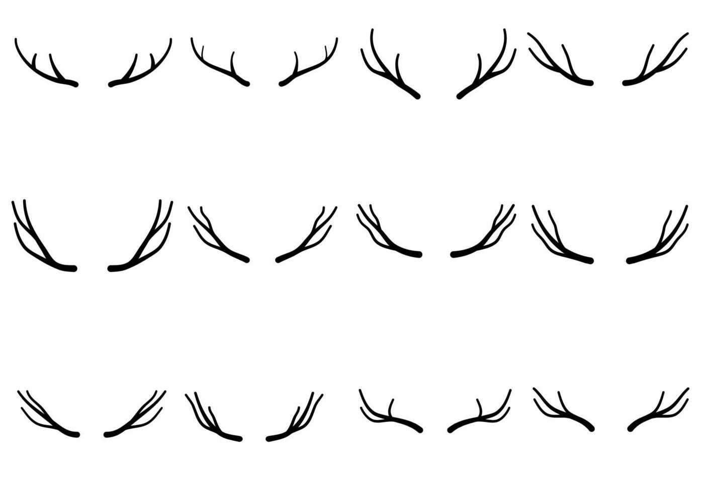 Deer Antlers Icon Set vector