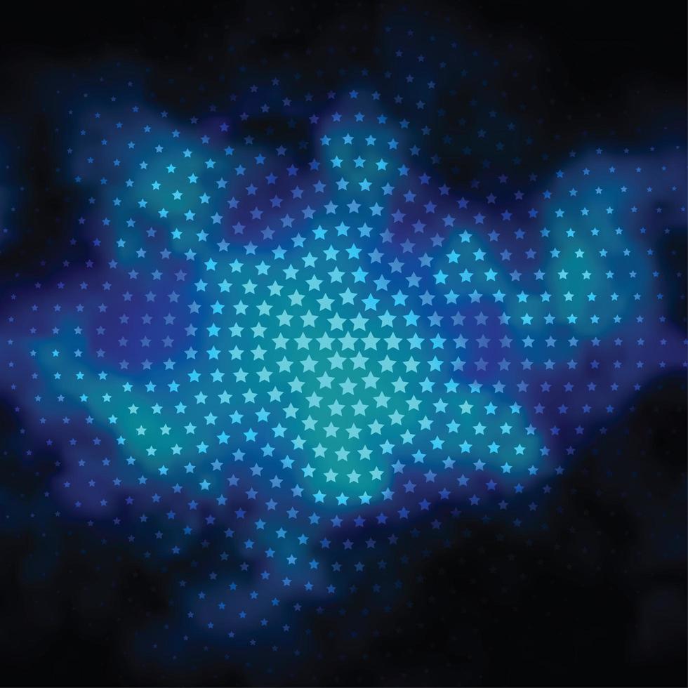 Dark BLUE vector template with neon stars.