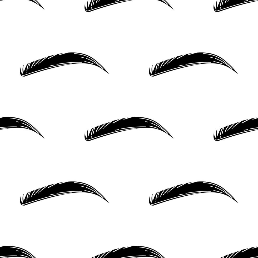 silhouette eyebrow tattoo seamless pattern vector