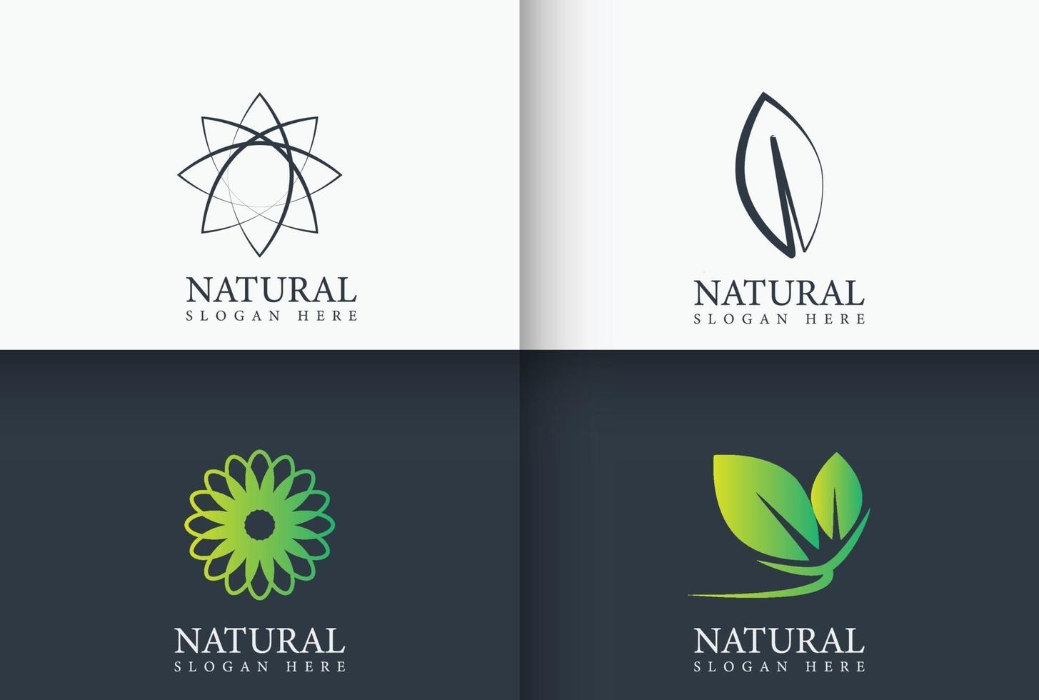 Natural Logo design collection in minimal style vector