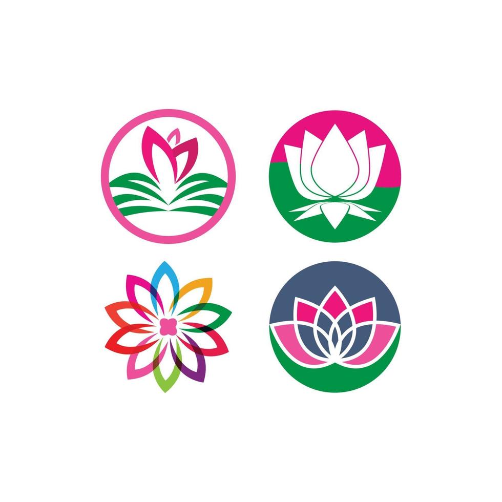 logotipo de flores de loto vector