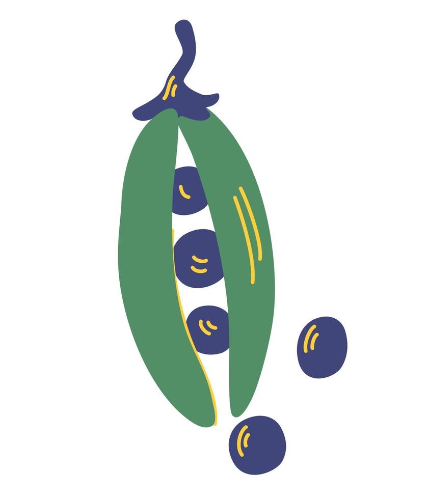 Green peas. Healthy vegetable food. vector