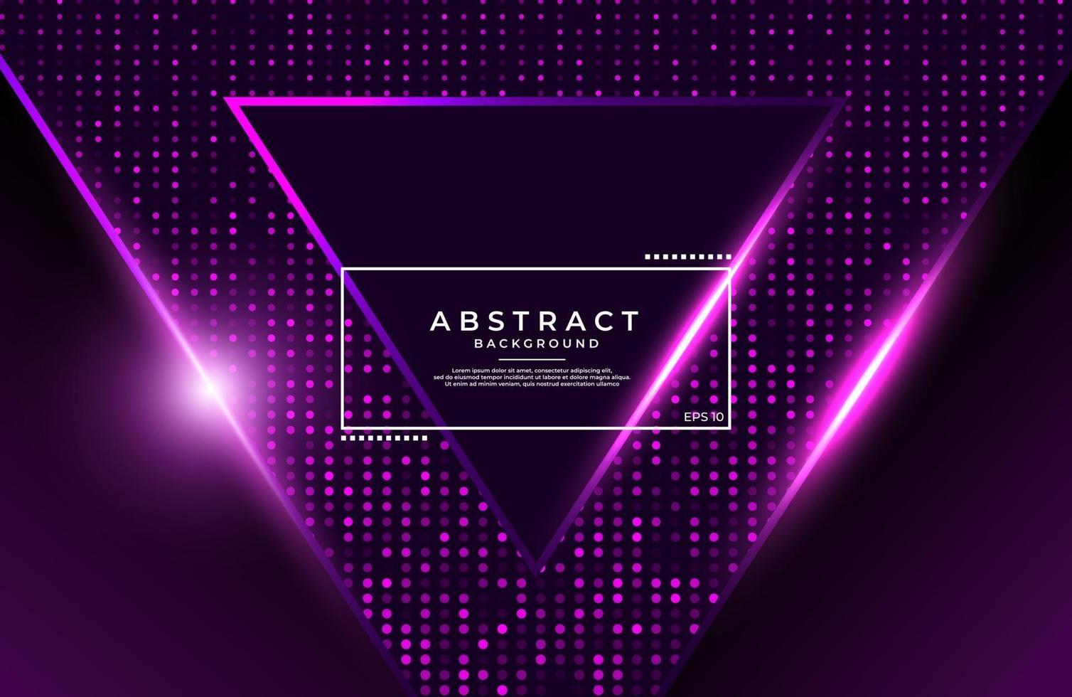 Dark purple Realistic abstract Geometric background  Neon light effect vector