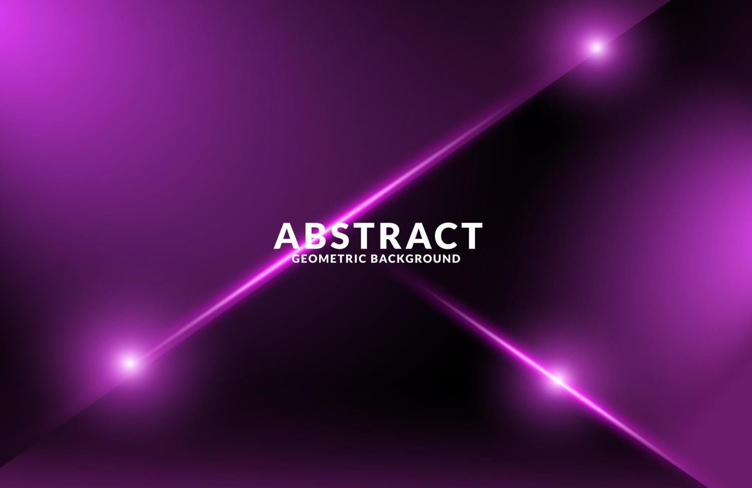 Dark purple Realistic abstract Geometric background  Neon light effect vector