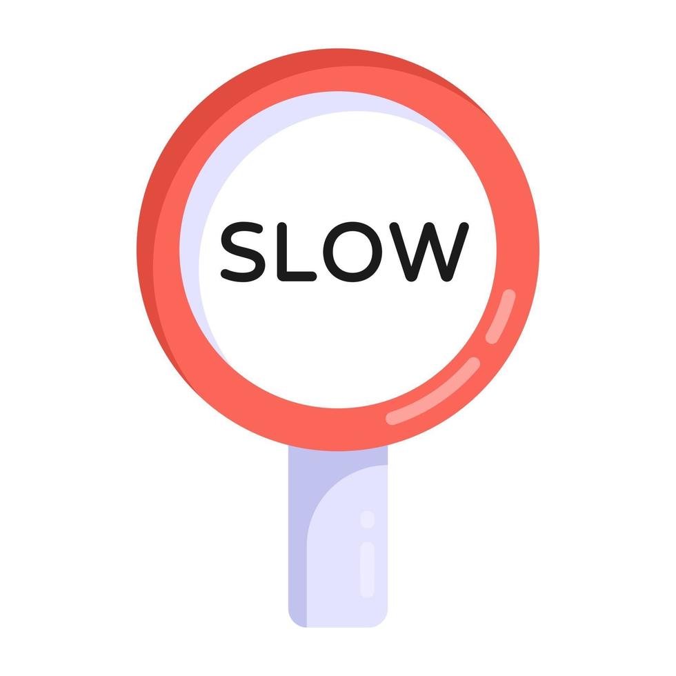 Slow Sign board vector