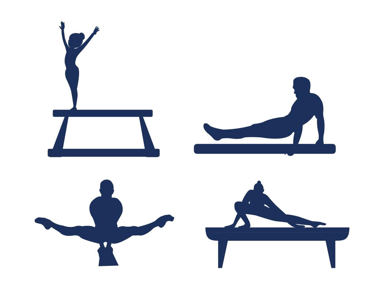 sets Rhythmic Gymnastics sport design 2020 games abstract vector icons