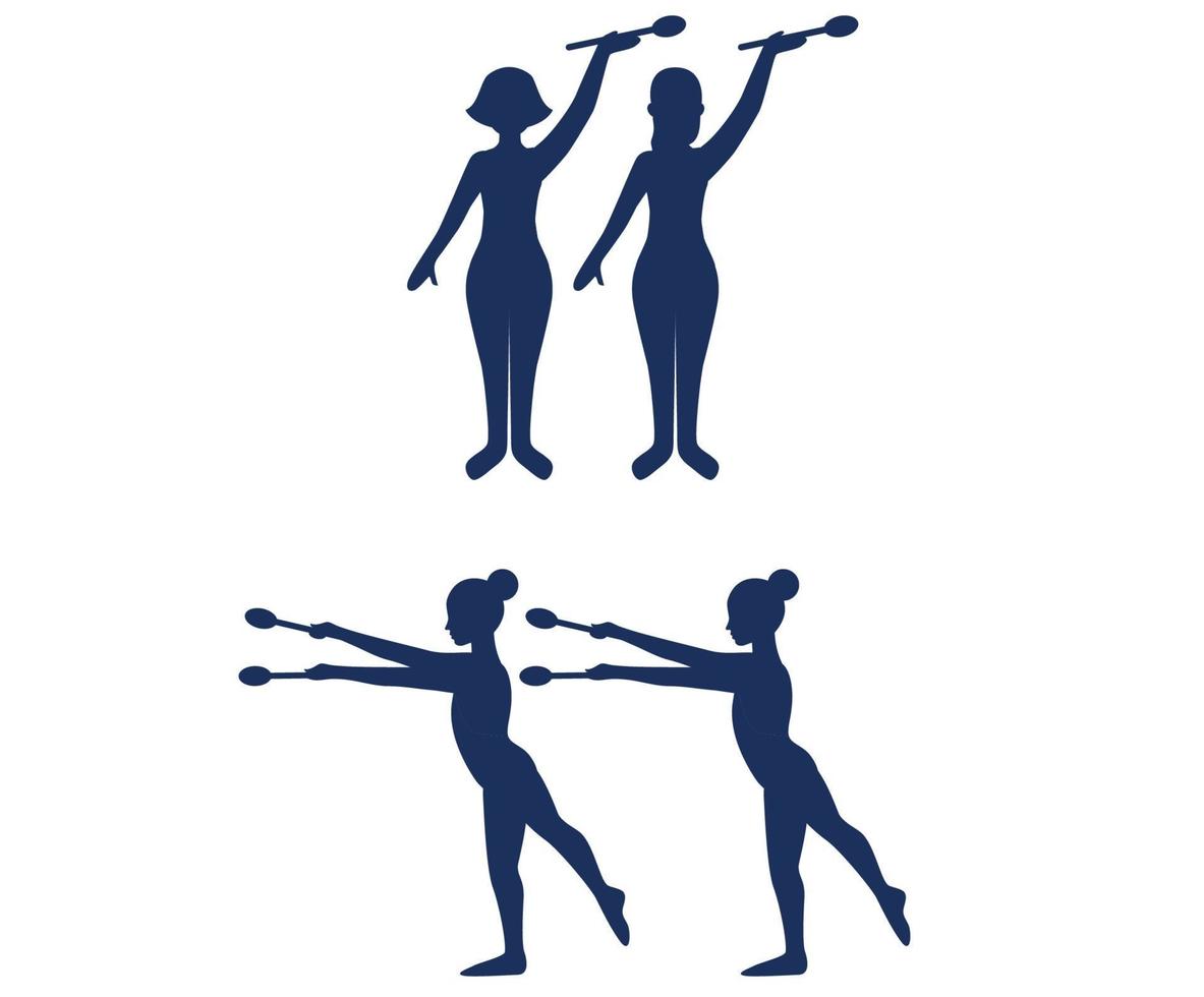 sets Rhythmic Gymnastics sport design 2020 games abstract vector signs