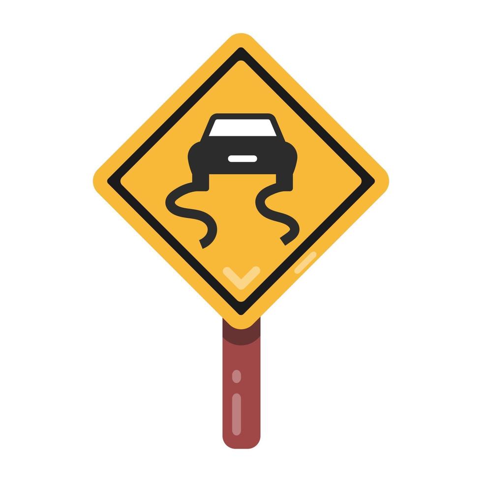 Slippery Road Sign vector