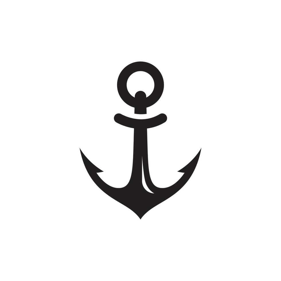 Plantilla de vector de icono de símbolo y logotipo de ancla