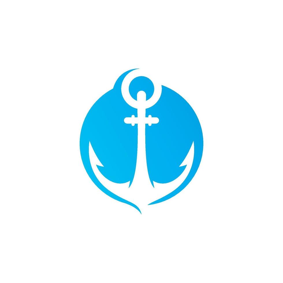 Plantilla de vector de icono de símbolo y logotipo de ancla