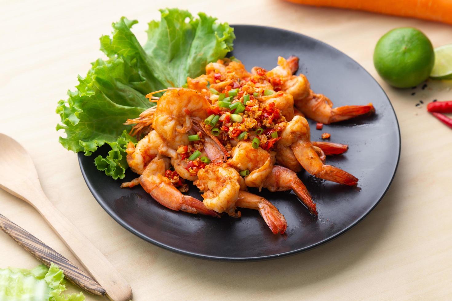 Prawns chilli pepper food photo