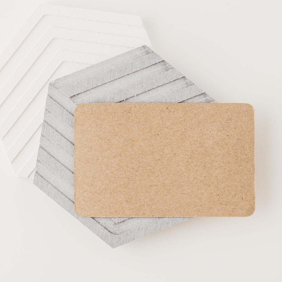 Kraft paper business card mockup photo