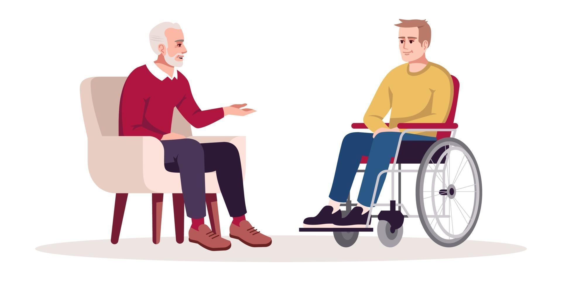 Private psychotherapy session semi flat RGB color vector illustration