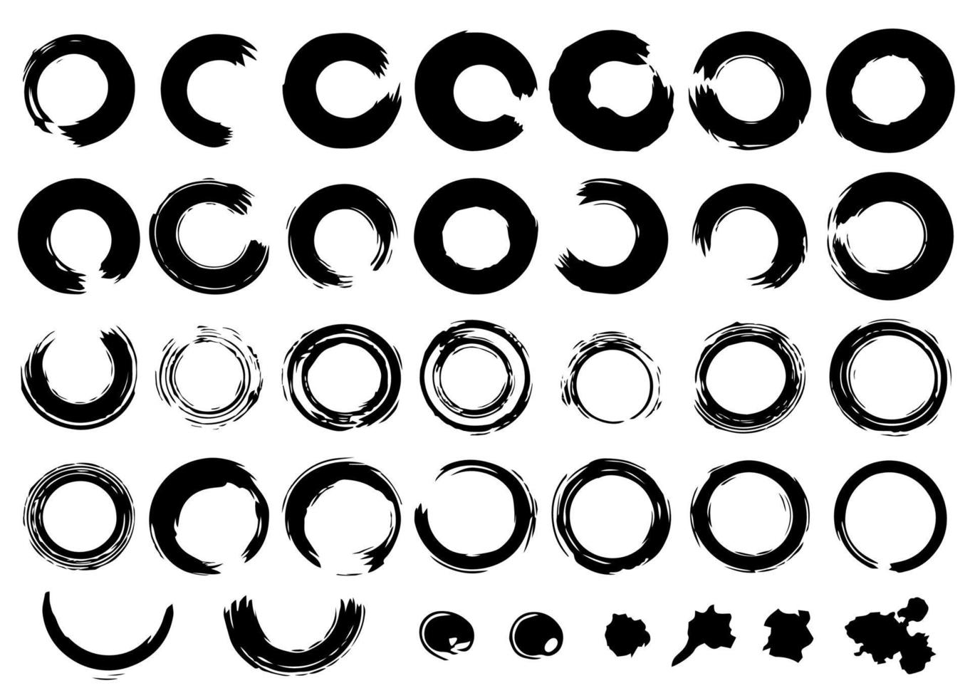 Set of hand drawn ink grunge elements vector