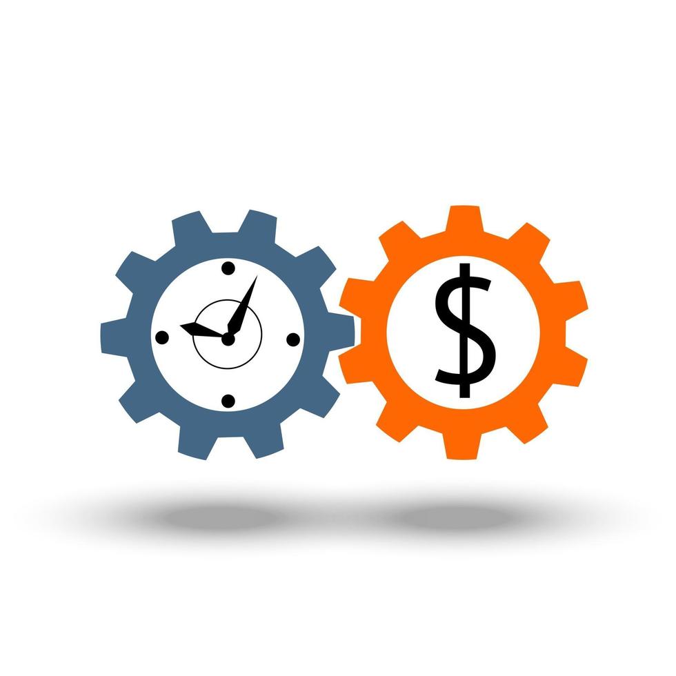 el tiempo es dinero metáfora del icono empresarial. ilustración vectorial. vector
