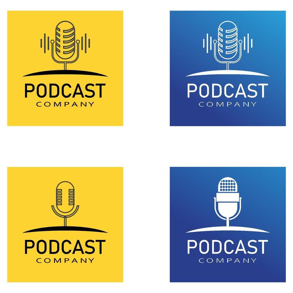 Podcast logo vector flat design