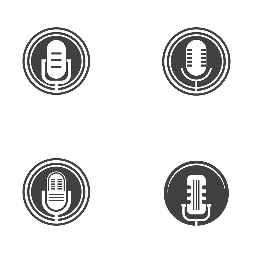 Podcast logo vector flat design