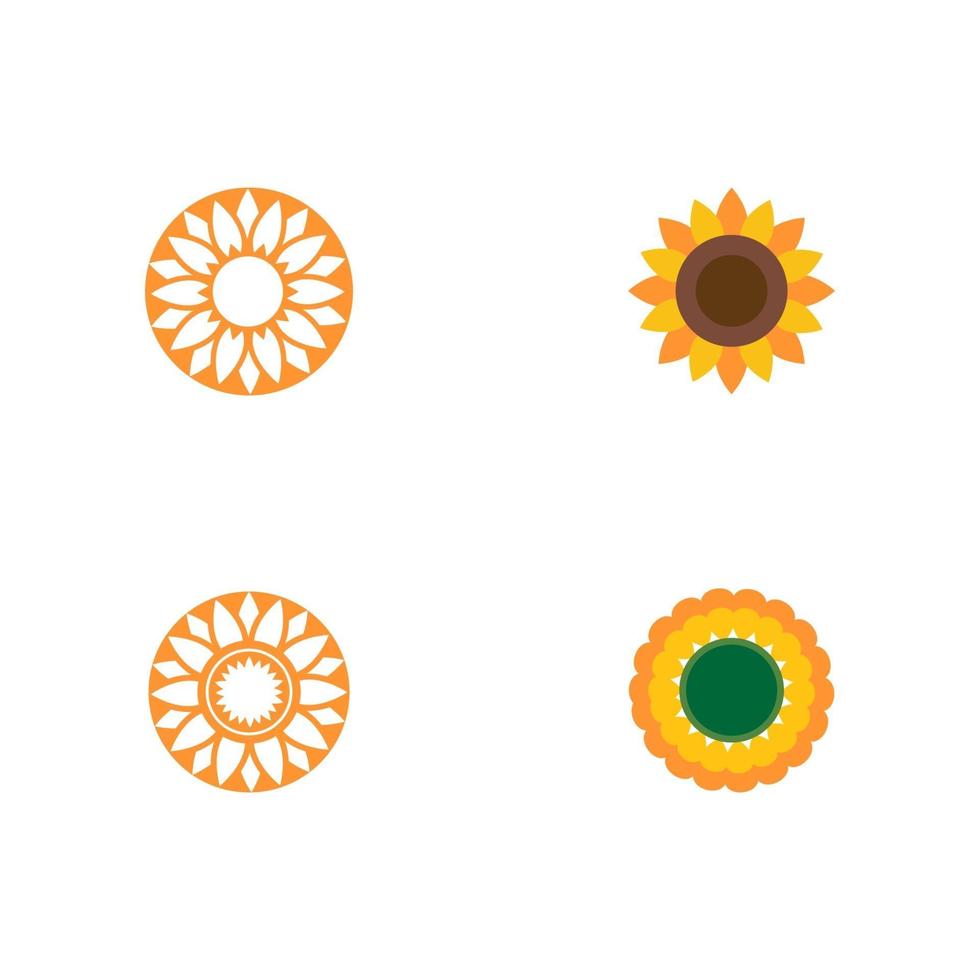 Set Sun Flower Logo Template vector