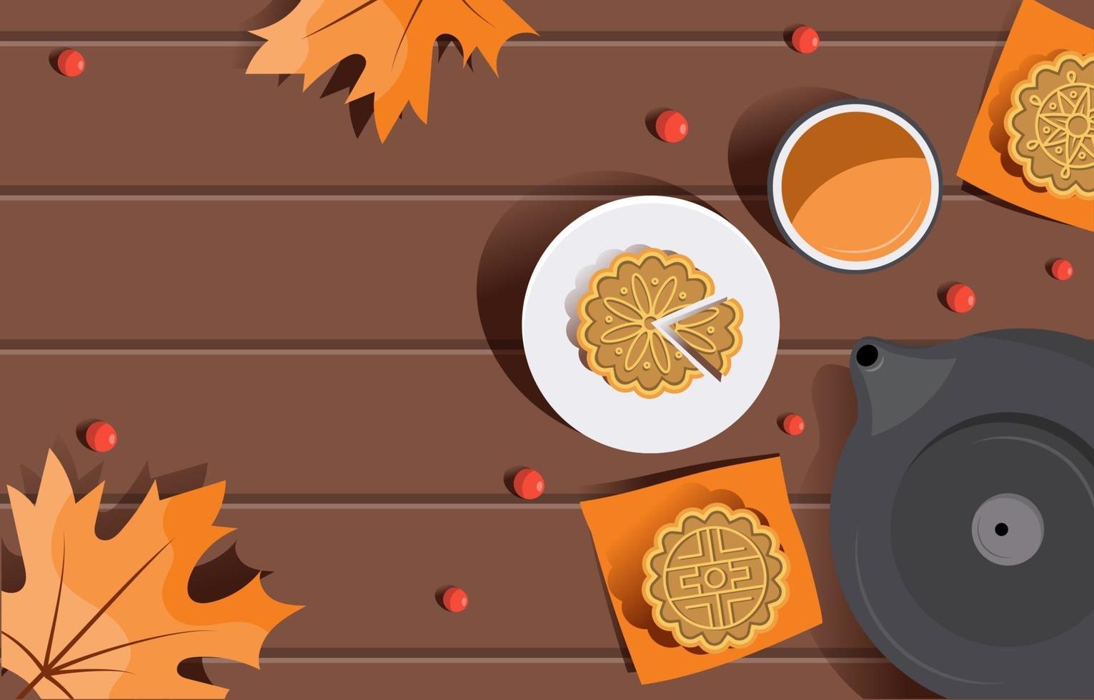 Mid Autumn Mooncake Background vector