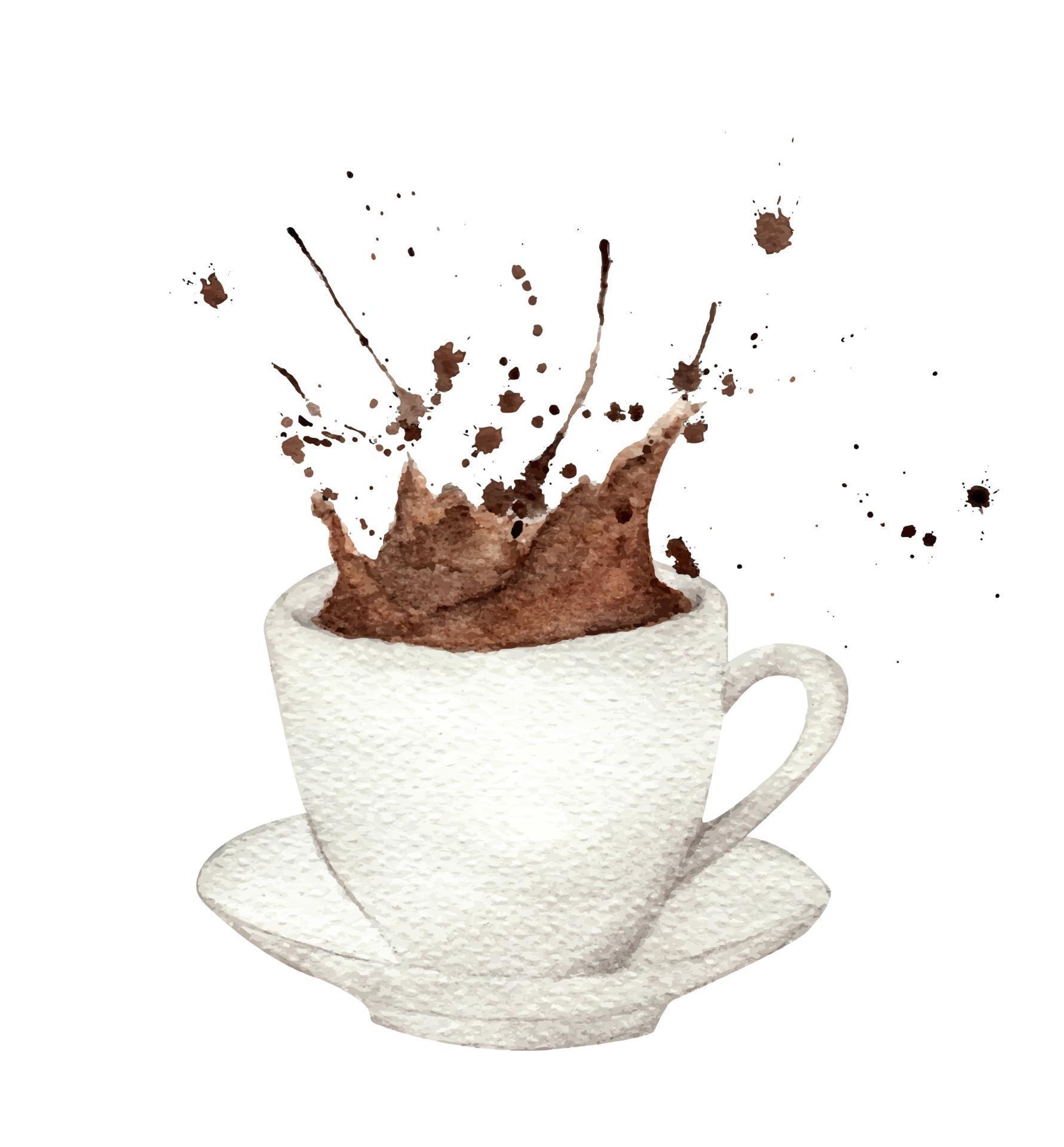 Coffee Splash From Cup Watercolor illustration. 3087061 Vector Art at Vecteezy