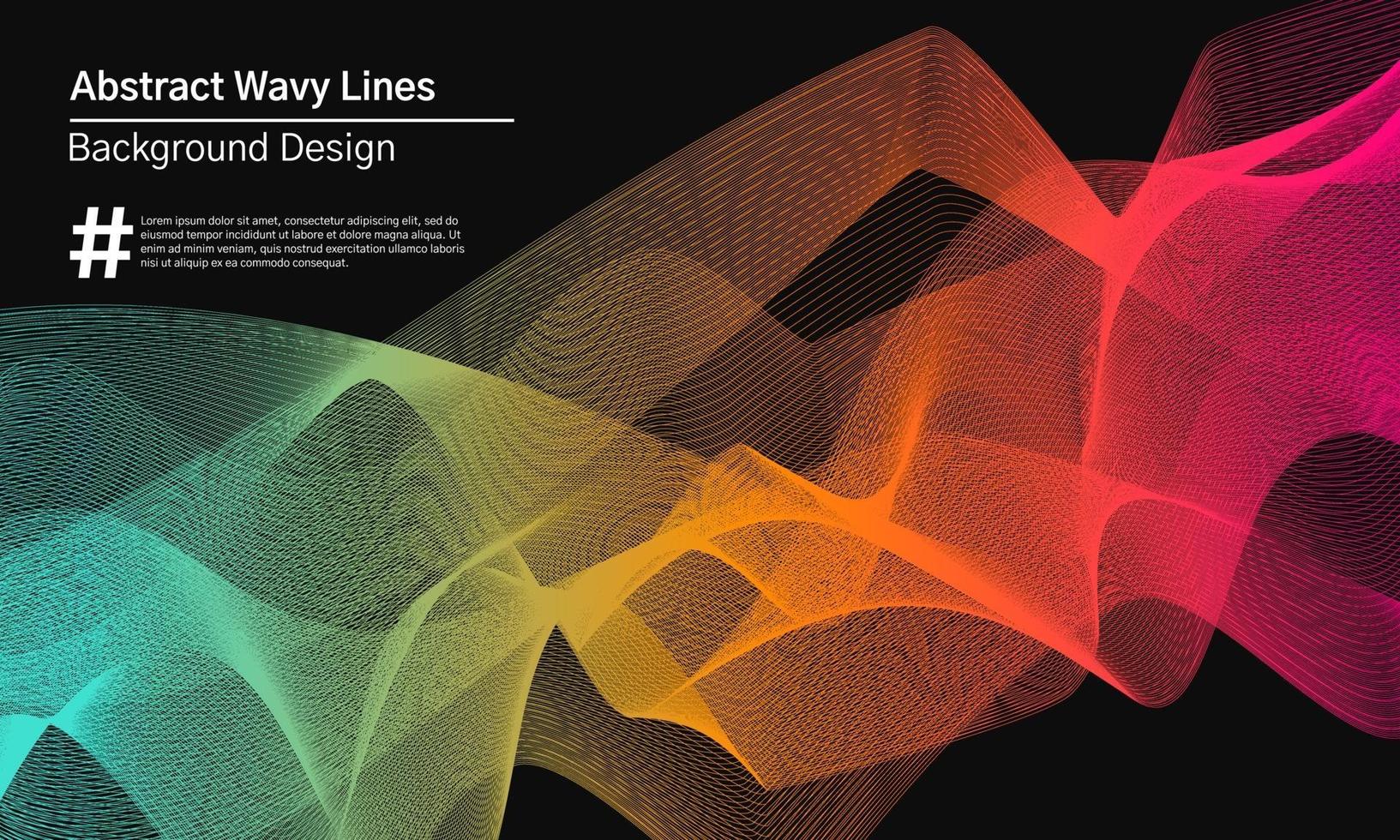 diseño de fondo de líneas onduladas abstractas coloridas vector
