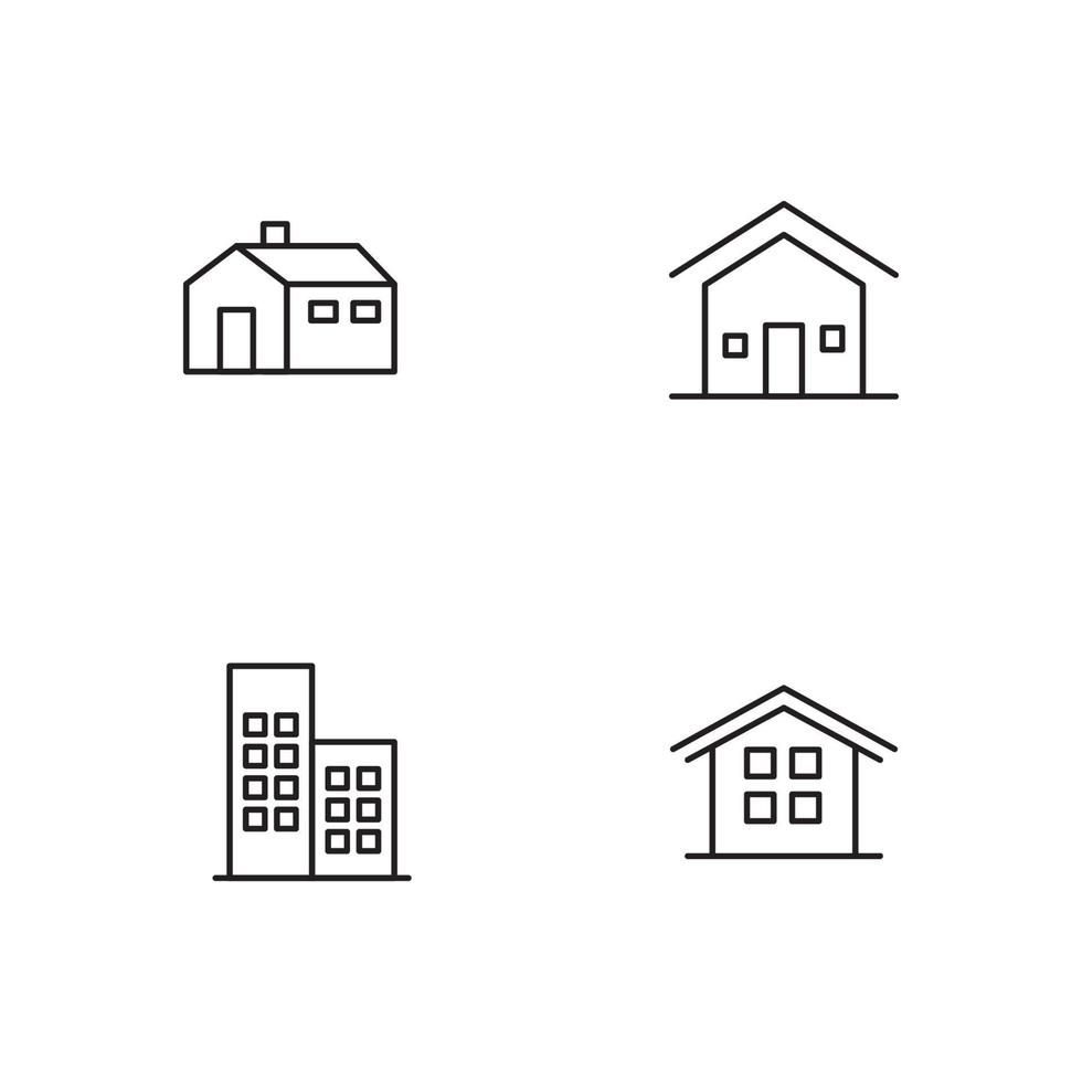 edificio casa simple símbolo e icono vector