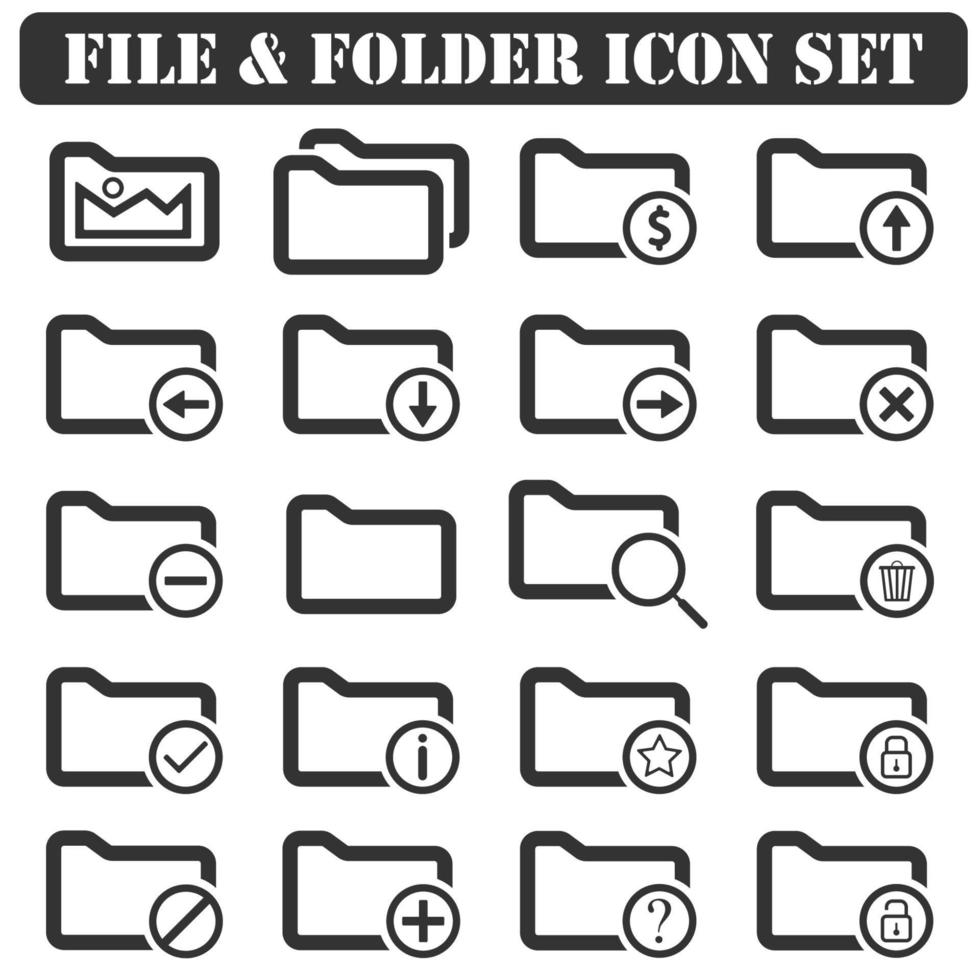 File And Folder icons vector