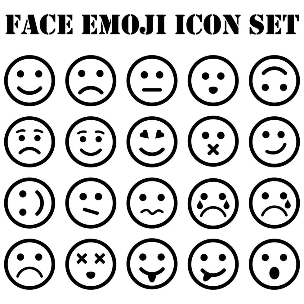 Emoji icons set vector