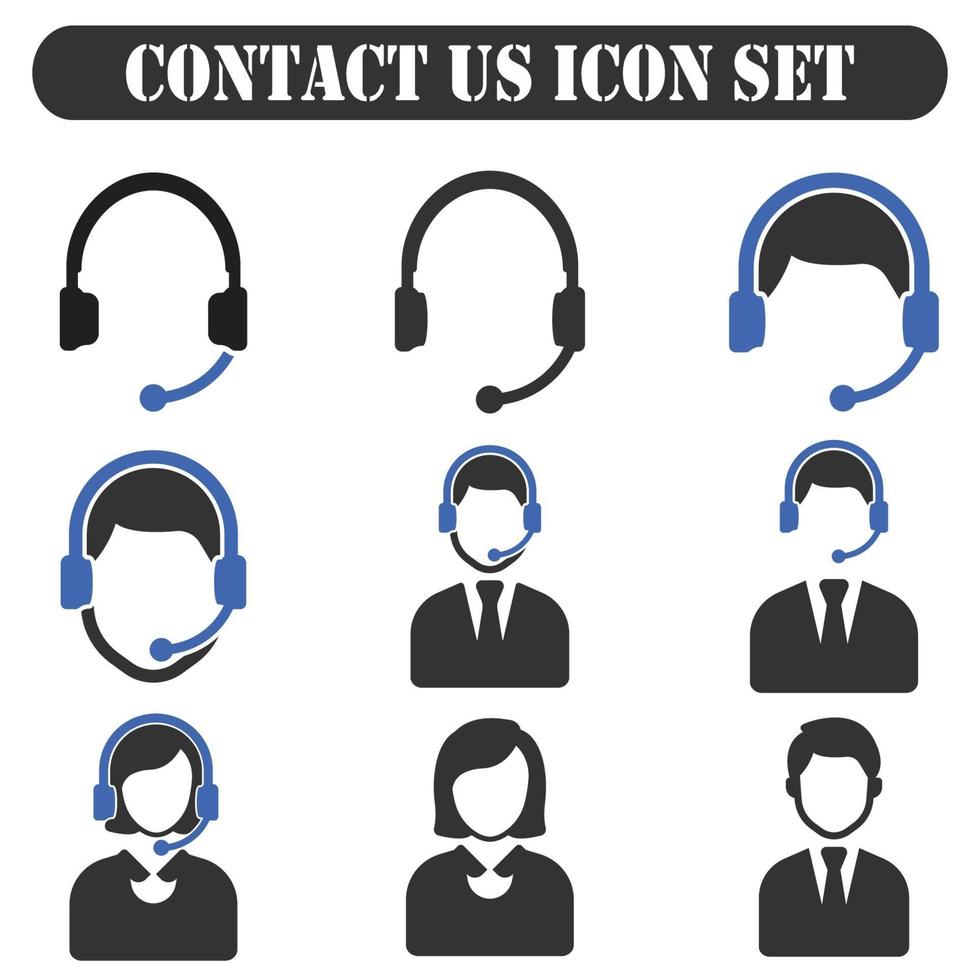 Contact Us icon Set vector