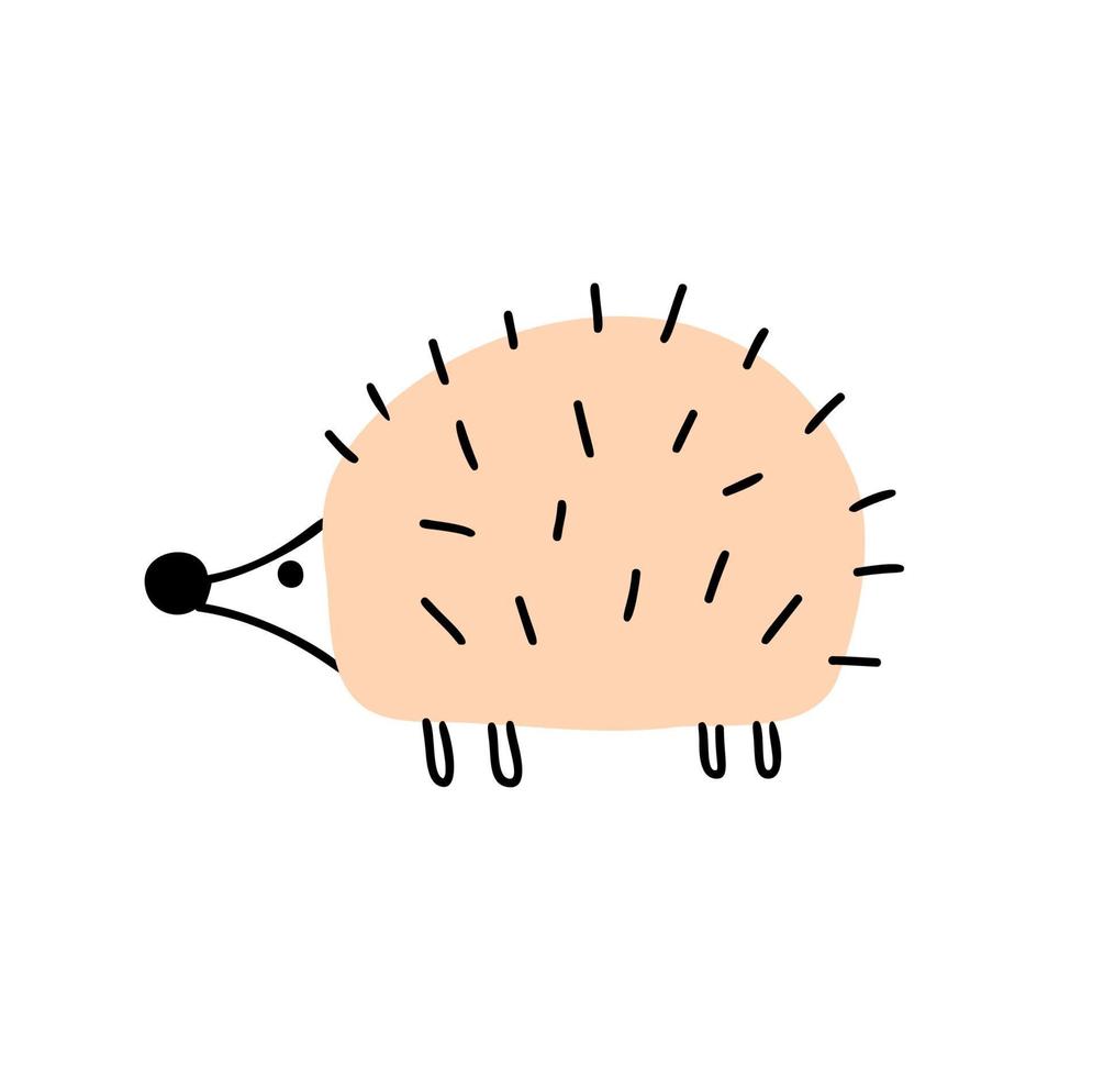 Vector illustration of doodle hedgehog