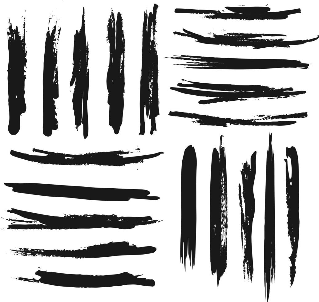 Grunge ink trazos de pincel. Cepillos negro de Freehand. Pincel seco  Handdrawn manchas negras. La moderna ilustración vectorial Imagen Vector de  stock - Alamy