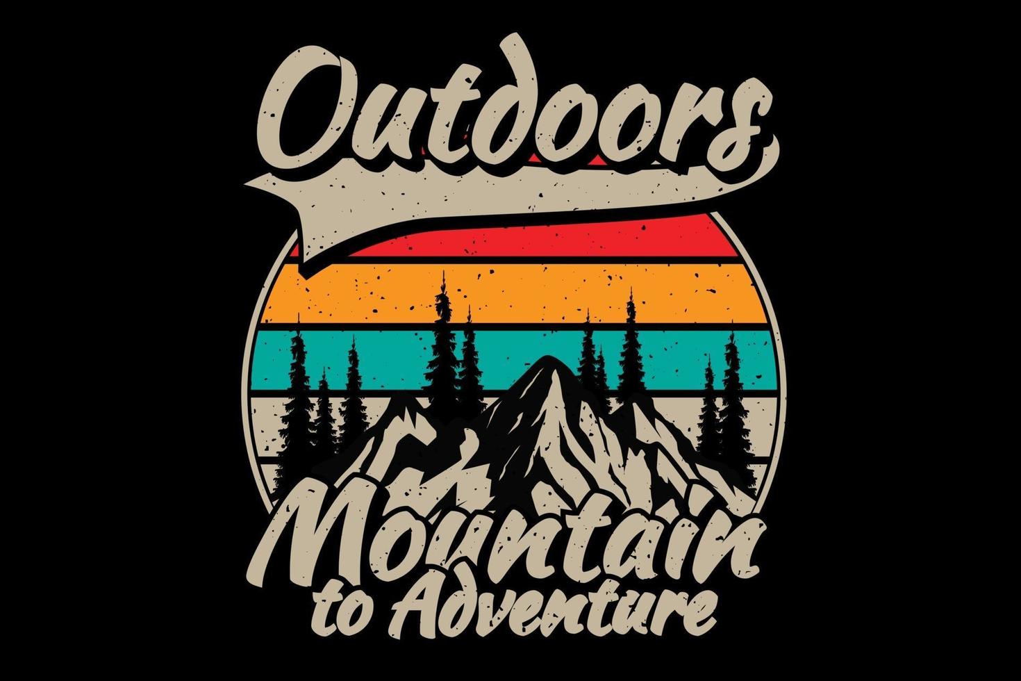 T-shirt outdoors mountain adventure vector