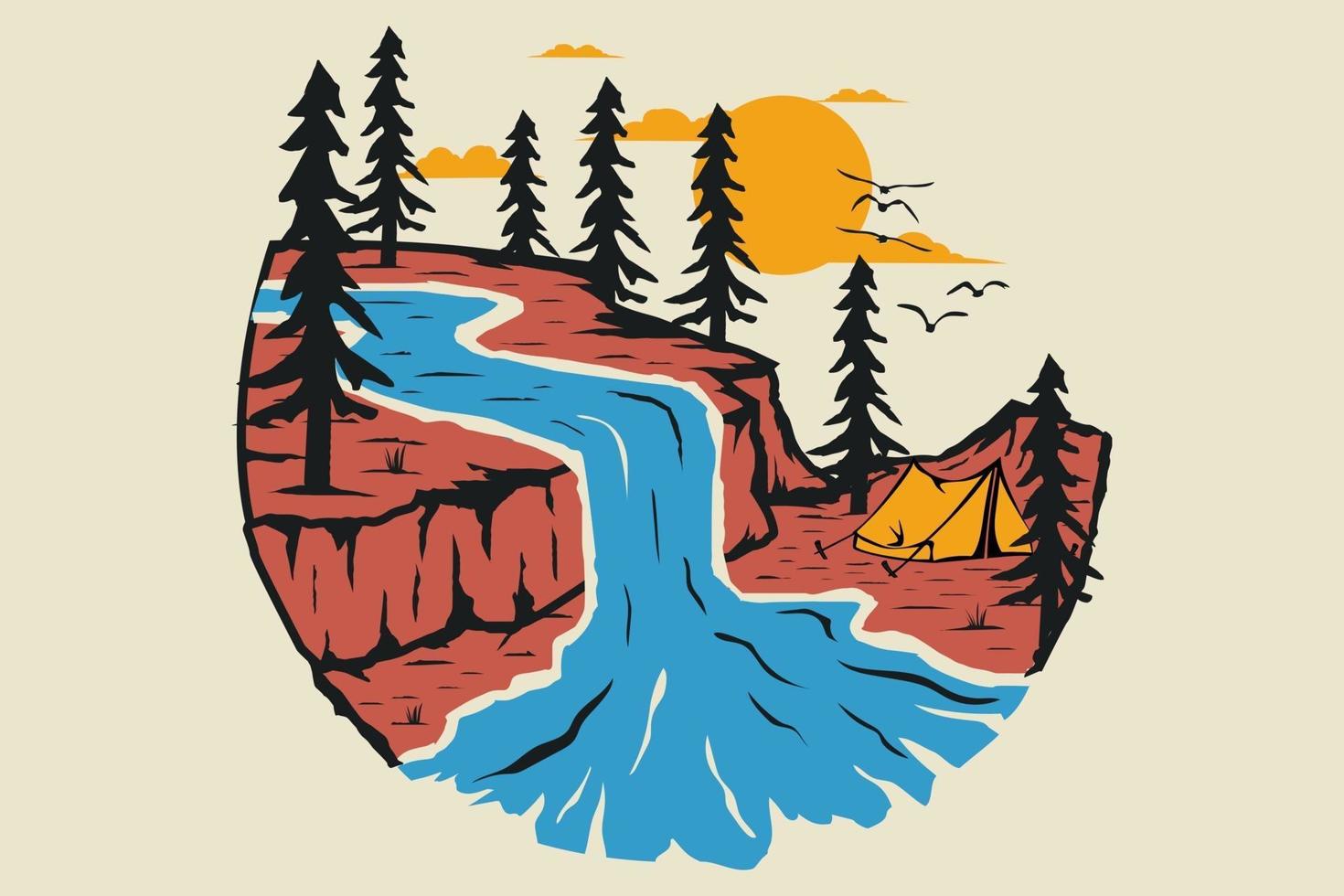 camiseta naturaleza pino aventura vector