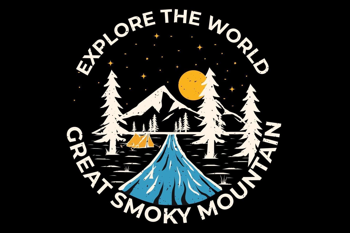 diseño de camiseta eksplore the world reat smoky mountain vector