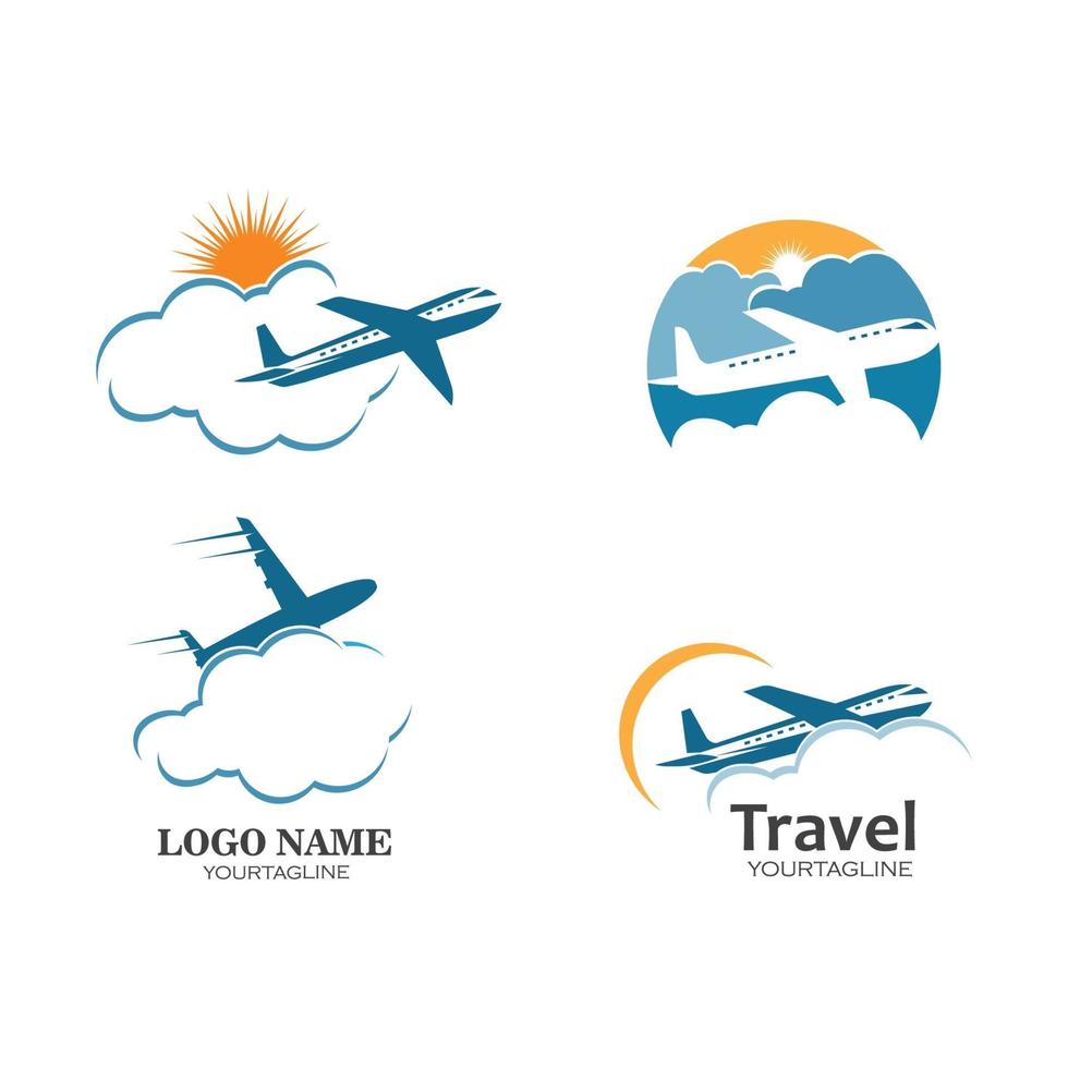 avión, logotipo, vector, icono, ilustración, diseño vector