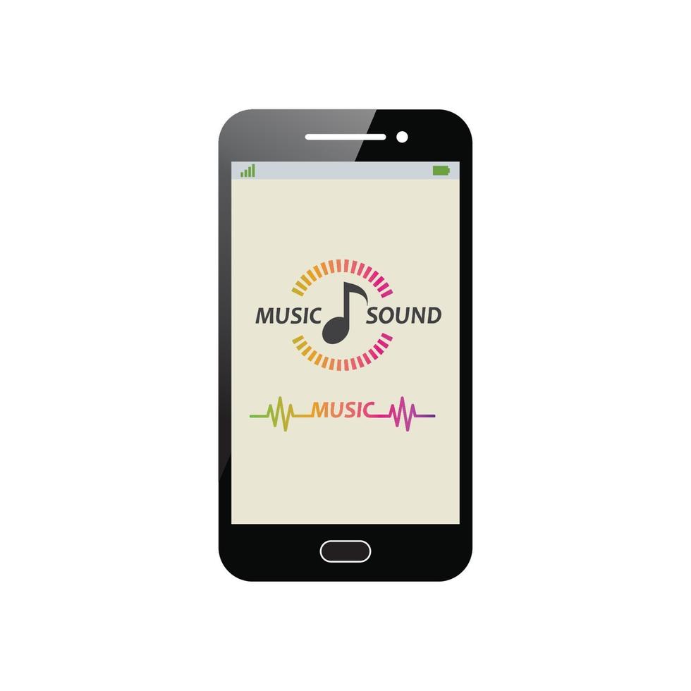 playing music in smartphone illustration vector
